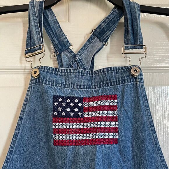 Donna Ricco Medium Vintage Y2K Denim Jean Overalls Embroidered - Picture 3 of 8